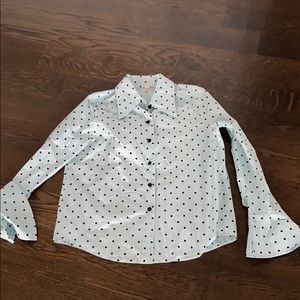 Marc Jacob Flocked Polka-Dot Shirt in Italian Silk